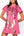 Hot Pink Multi Skeleton Body Tee Dress- (Women's)