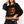Black Halloween Pumpkin Candy Bucket Sweatshirt- (Women's)