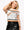 White, Black & Orange Stripe 'Trick Or Treat' Top- (Women's)