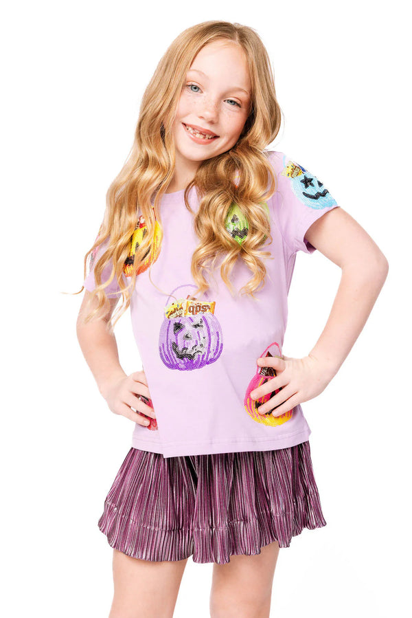 Lavender Multi Candy in Halloween Baskets Tee