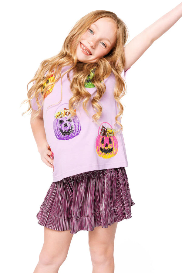 Lavender Multi Candy in Halloween Baskets Tee
