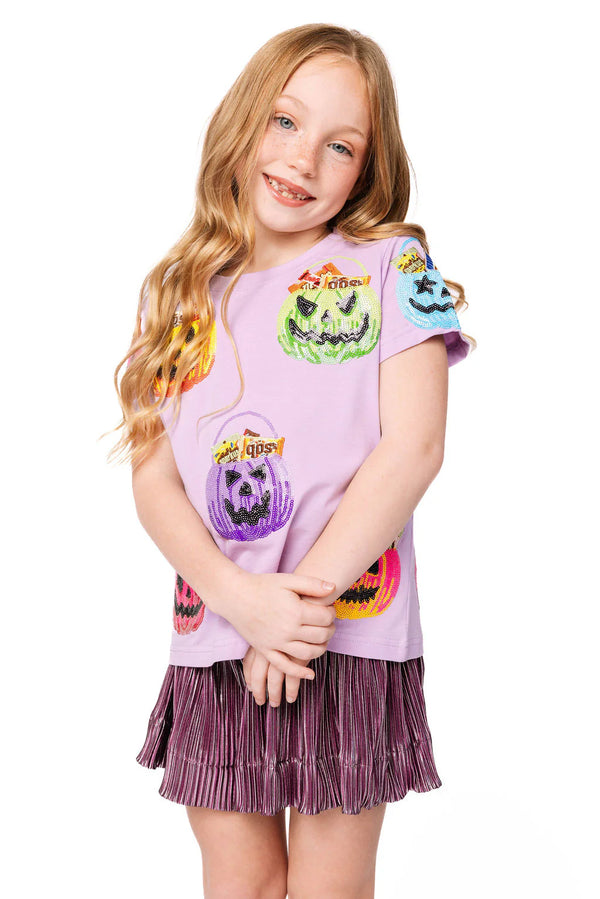 Lavender Multi Candy in Halloween Baskets Tee