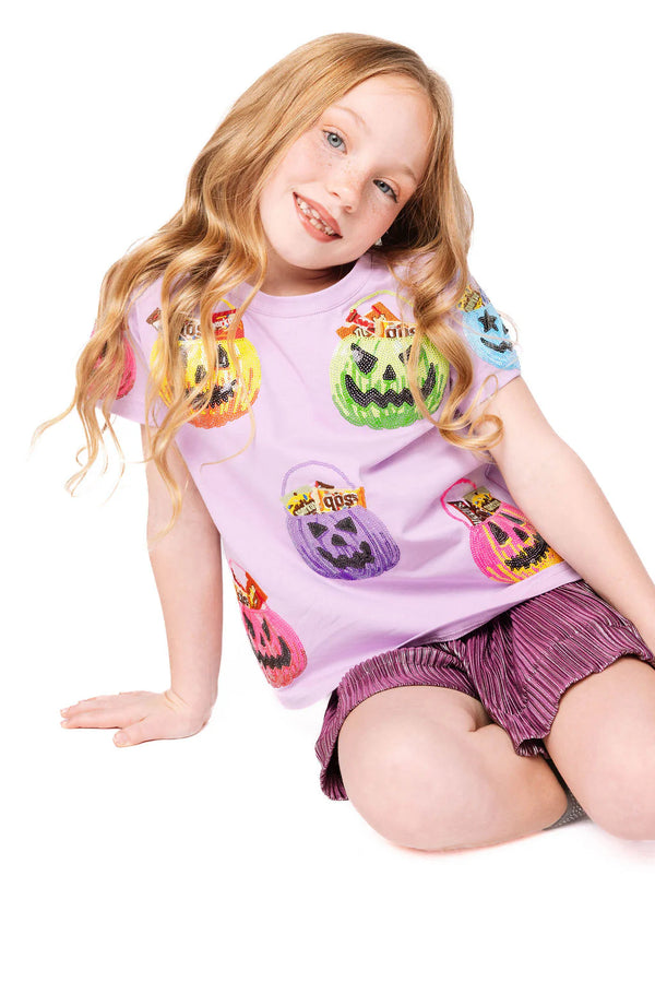 Lavender Multi Candy in Halloween Baskets Tee