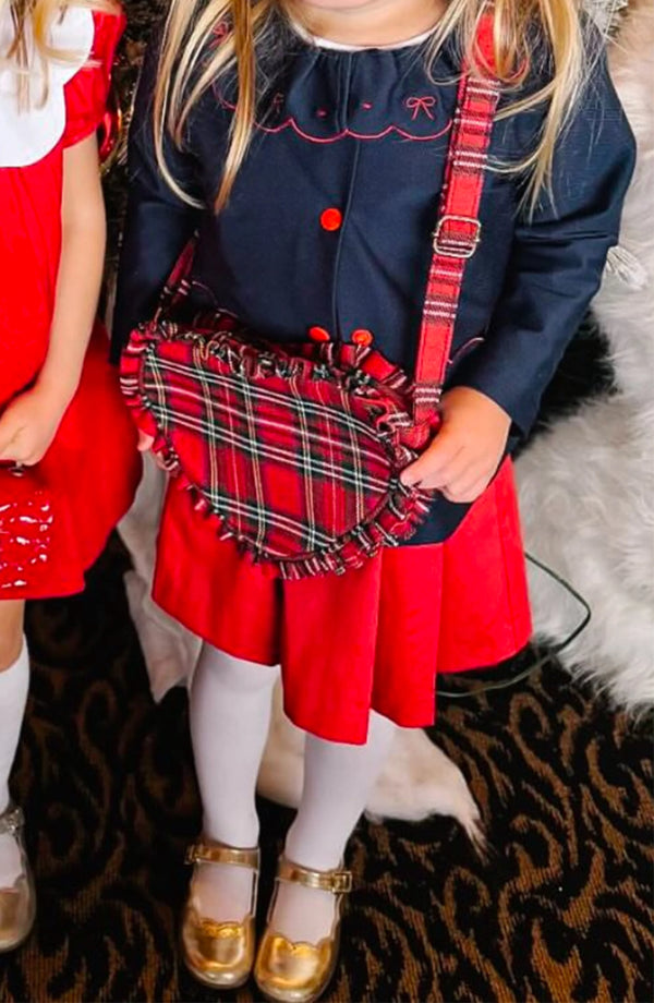 Heart Purse- Red Plaid