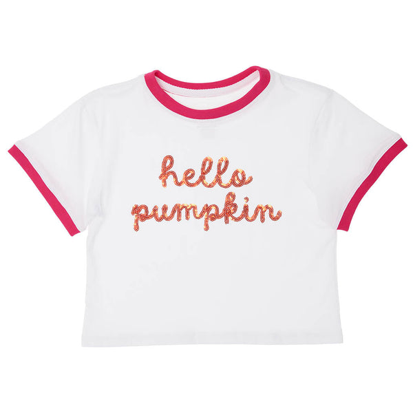 Hello Pumpkin Ringer Boxy T- White