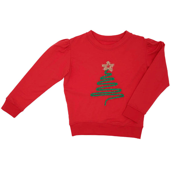 Christmas Tree in Tinsel- Red Holly