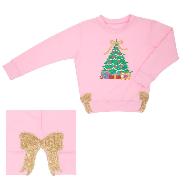 Holly Christmas Tree in Glitter- Pink