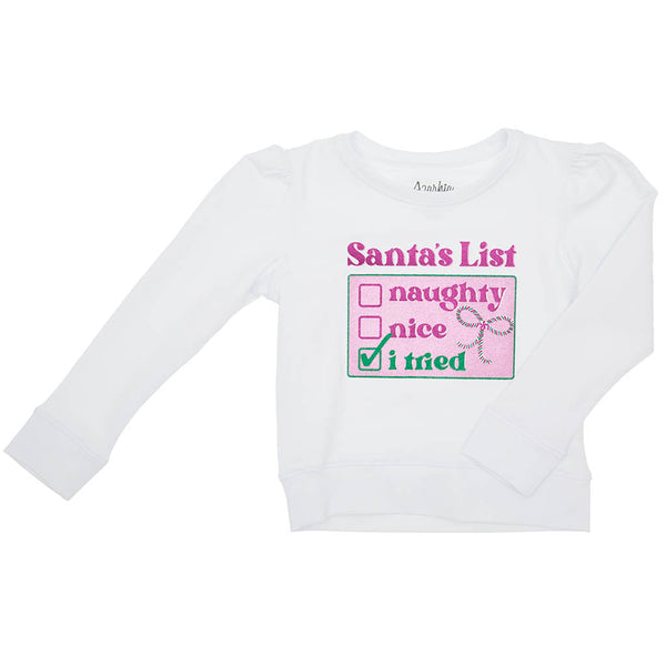 Santas List Screen Print- White Holly