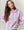 Floral Printed Fleece Hoodie- Pink