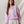 French Terry Ditsy Flower Semi-Button Up Top- Pink