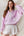 French Terry Ditsy Flower Semi-Button Up Top- Pink