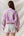 French Terry Ditsy Flower Semi-Button Up Top- Pink