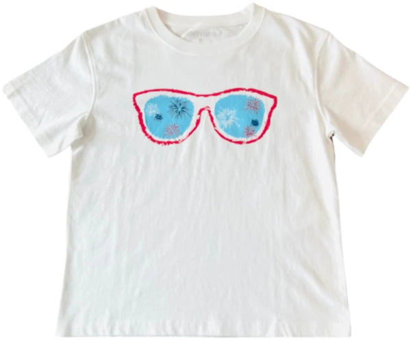 White Patriotic Sunglasses T-Shirt