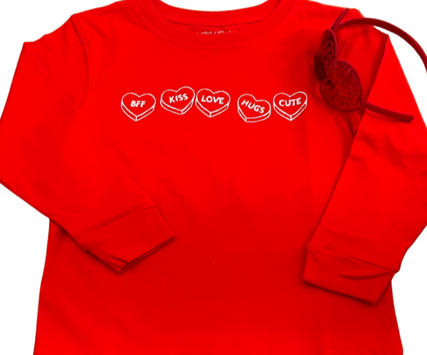 LS Red Conversation Hearts T-Shirt