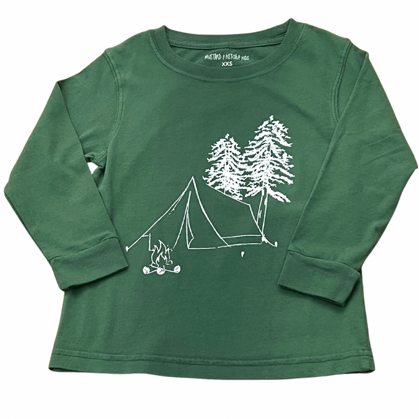 Hunter Green Camping LS T-Shirt