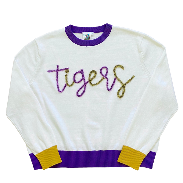 Tigers Glitter Script Sweater