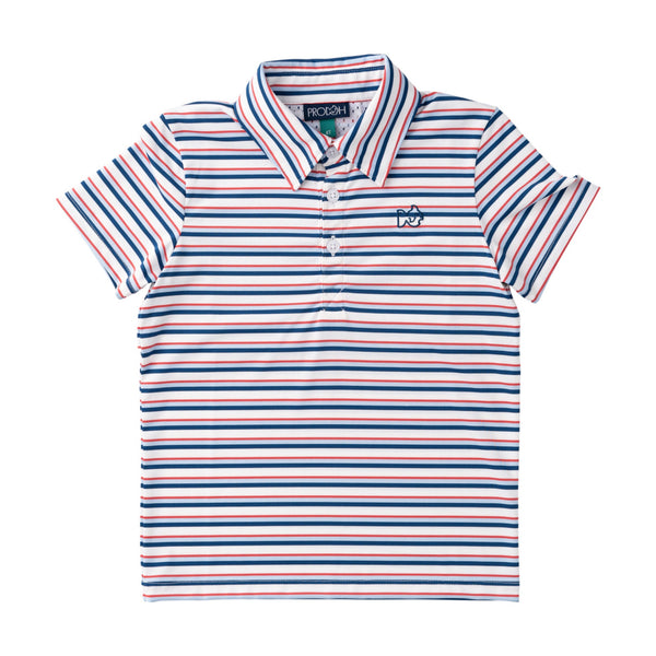 Pro Performance Polo- Independence Day Stripe