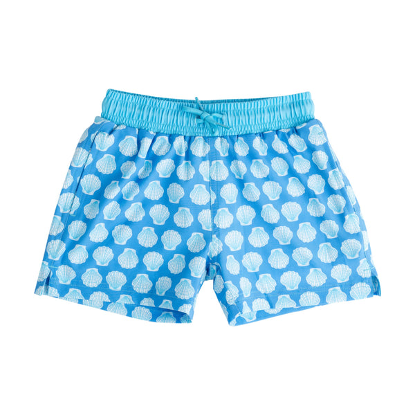 Boogie Board Swim Trunk- Marina Blue Shells Print
