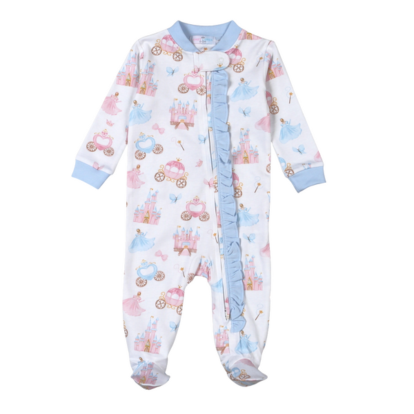 Princess & Castles Floral Zipper Footie