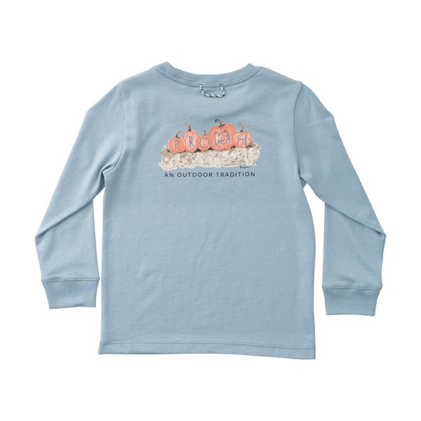 LS Pumpkin Shirt- Ashley Blue