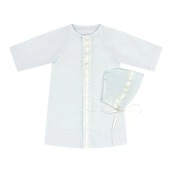 Original Daygown Set- Blessings Blue/Ecru