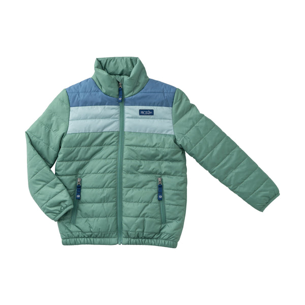 Puffer Jacket- Frosty Spruce Colorblock