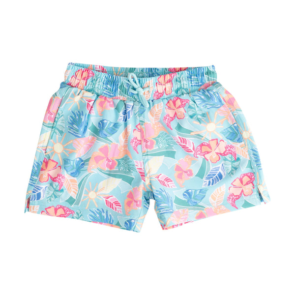 Boogie Board Swim Trunk- Palm Paradise Print