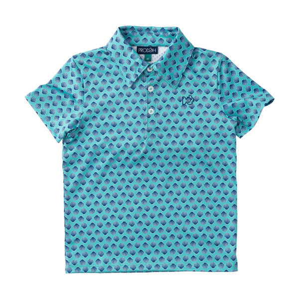 Pro Performance Polo- Marine Green Shell Print
