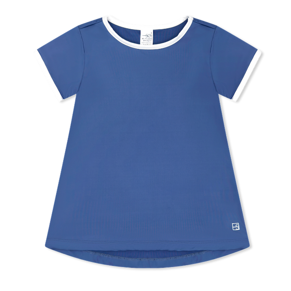 Bridget Basic Tee- Baton Rouge Blue, Pure Coconut