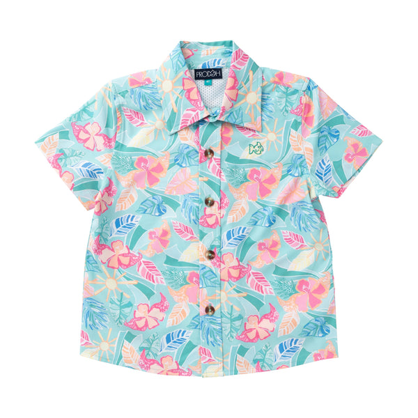 Button Down Shirt- Palm Paradise Print