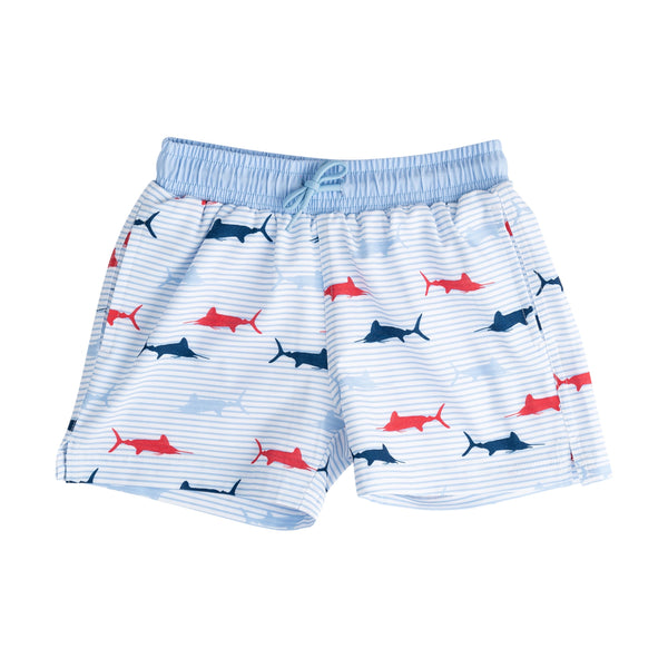 Boogie Board Swim Trunk- Windsurfer Fish Print