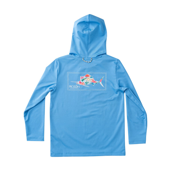 Pro Performance Hoodie T-shirt- Marina Blue