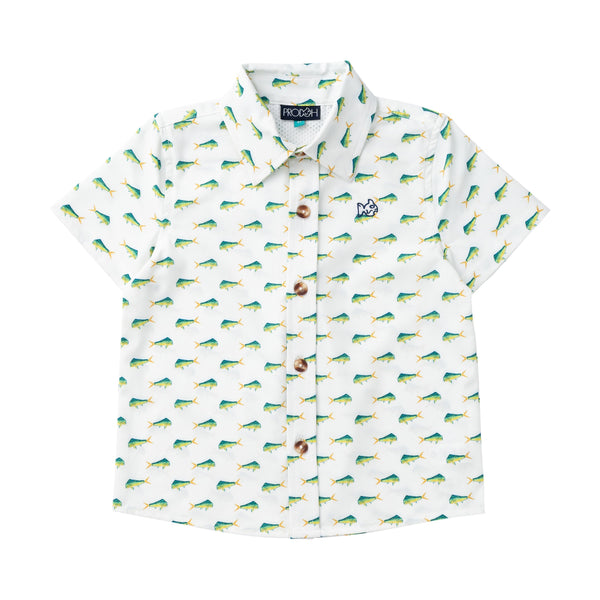 Button Down Shirt- Mahi Mahi Print