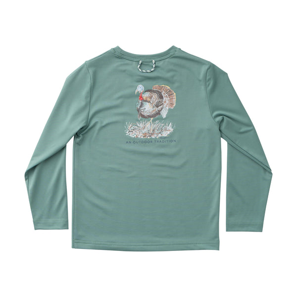 Pro Performance LS Turkey Shirt- Frosty Spruce