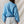 French Terry Ditsy Flower Semi-Button Up Top- Dusty Blue