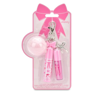 Bow Lip Gloss & Lip Balm Key Chain Set