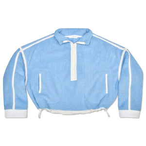 1/2 Zip Blue & White Sherpa Pullover