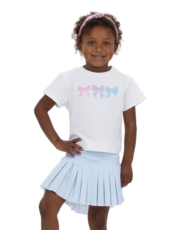 Pastel Bows Screen Print White Boxy T