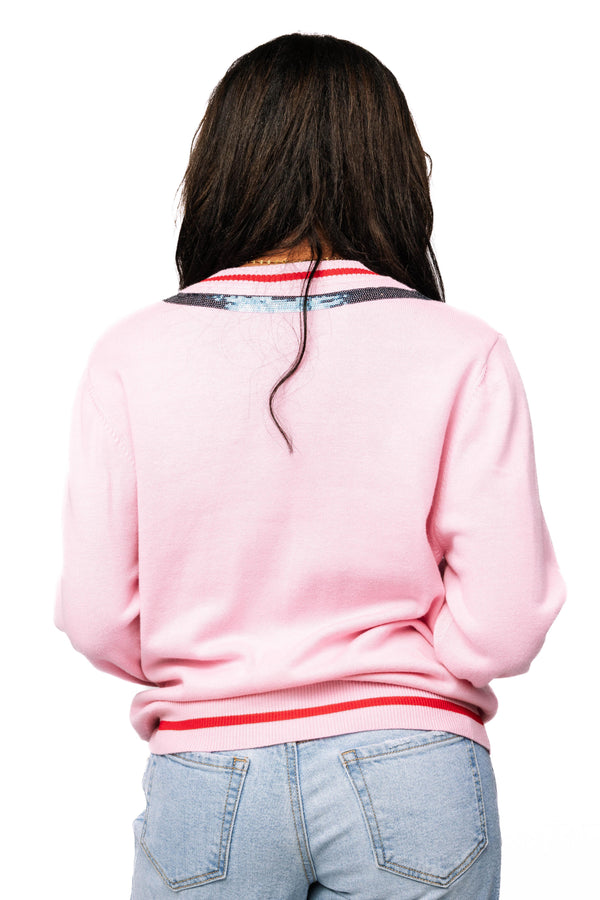 Pink Medical Instrument Button Up Cardigan- (Women's)