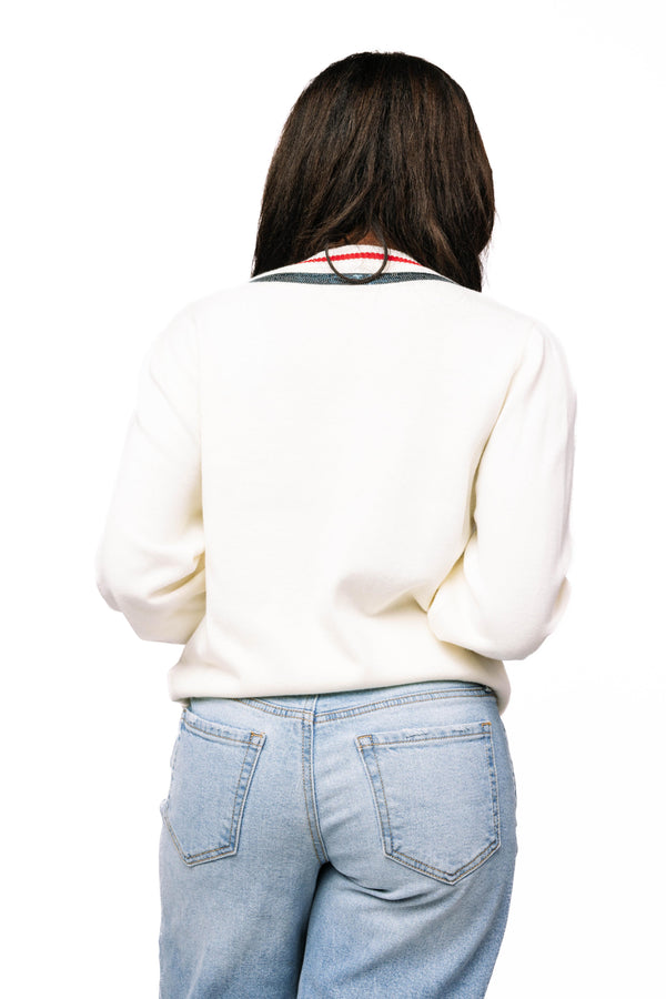 White Medical Instrument Button Up Cardigan- (Women's)