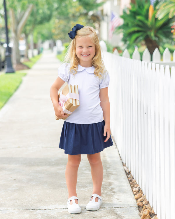 Peter Pan Collar Top- White