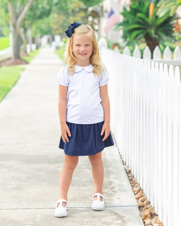 Peter Pan Collar Top- White