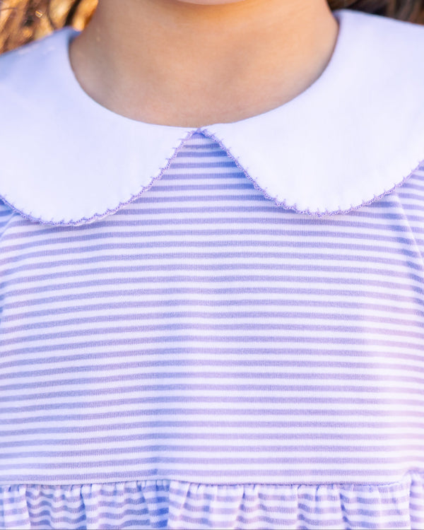 Charlotte Dress- Lavender Stripe