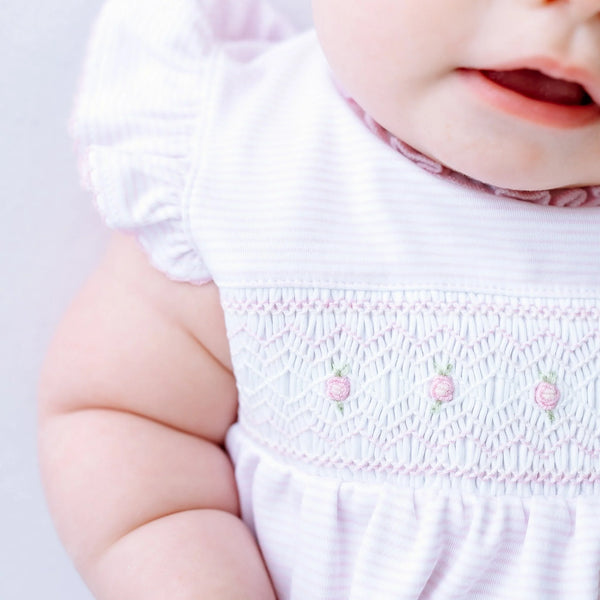 Julia Smocked Bubble- Pink
