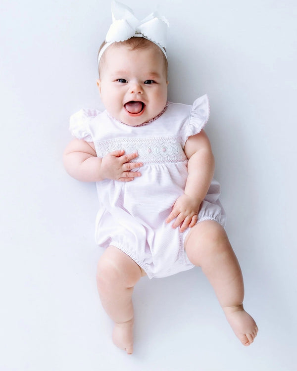 Julia Smocked Bubble- Pink