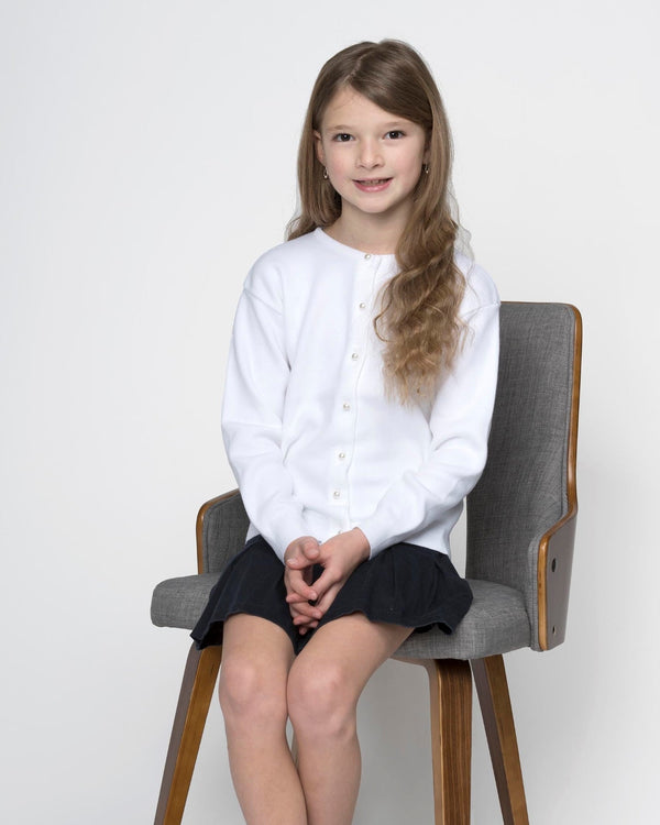 Cotton Cashmere Cardigan- White