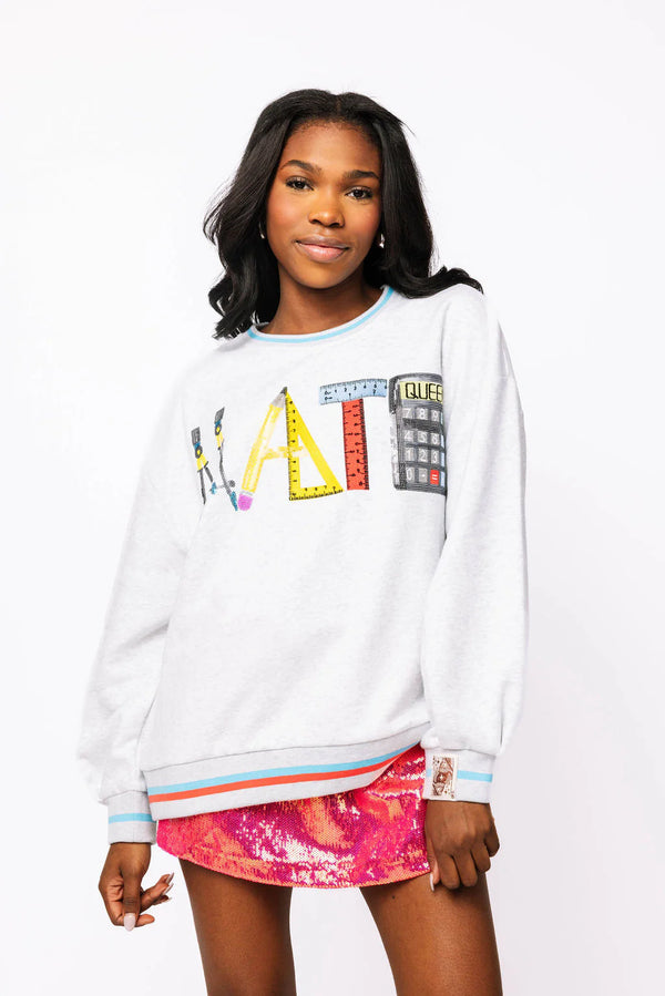 Grey 'Math' Icon Sweatshirt- (Women's)