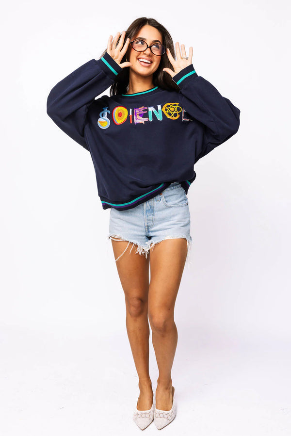 Navy 'Science' Icon Sweatshirt- (Women's)