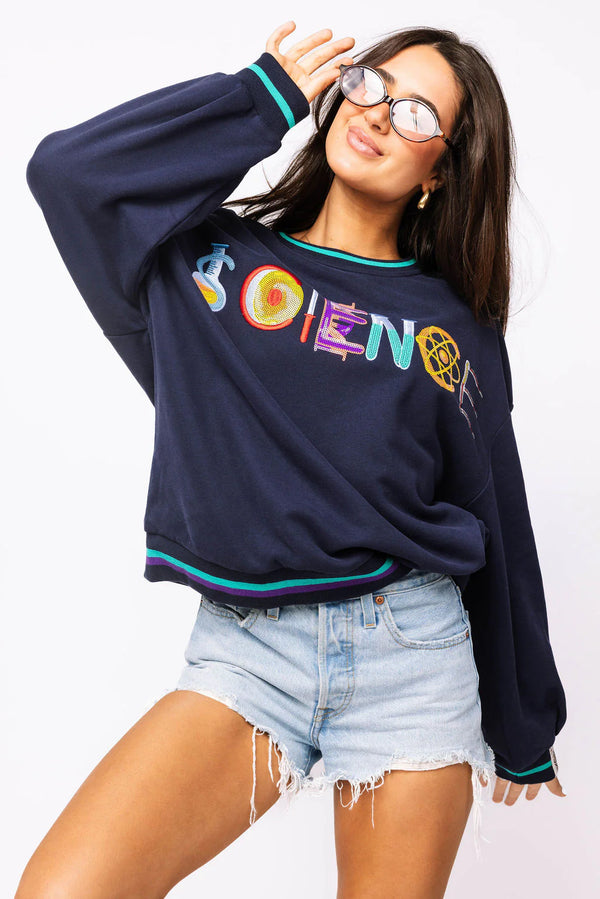 Navy 'Science' Icon Sweatshirt- (Women's)