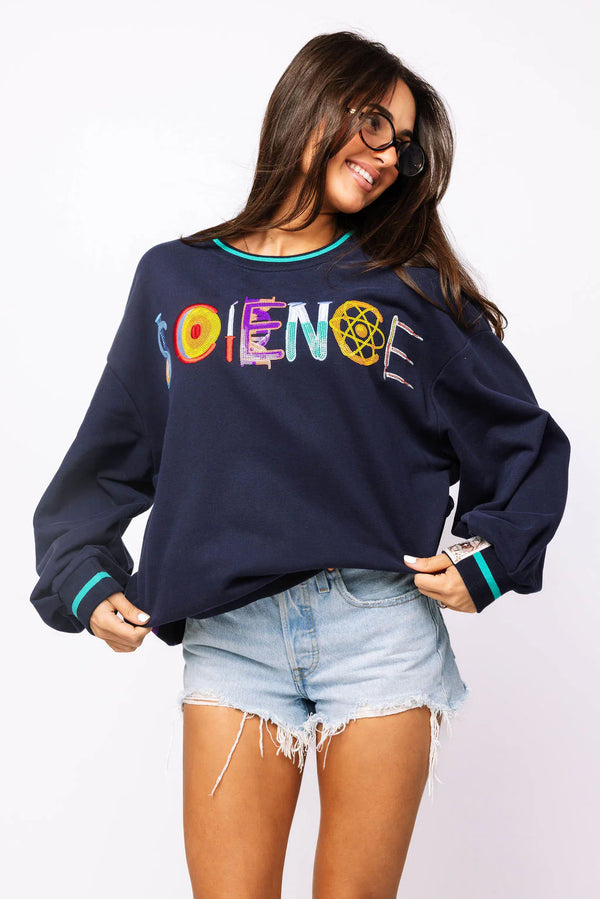 Navy 'Science' Icon Sweatshirt- (Women's)